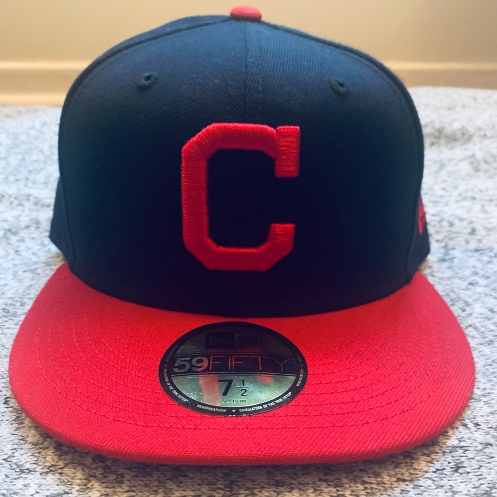 NEW Cleveland Guardians Indians New Era Authentic 59FIFTY Fitted Hat SIZE 7 1/2